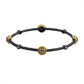 Gold and Pewter Cross Bracelet