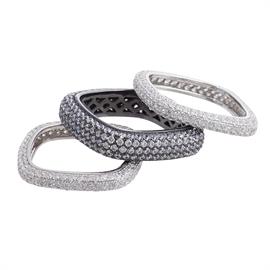 Pewter and Silver Stack Rings