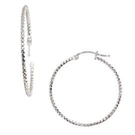 Large Silver Ridge Earring
