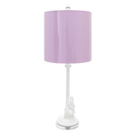 Parrot Palm Lamp with Lilac Lacquer Shade