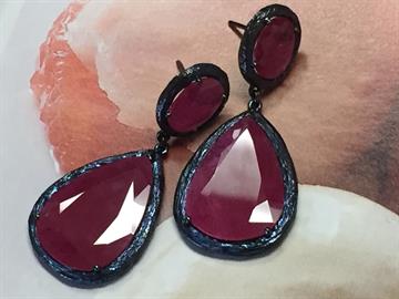 Natural untreated ruby earrings