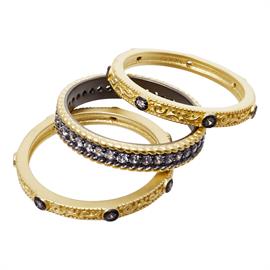 Gold Pewter Three Ring